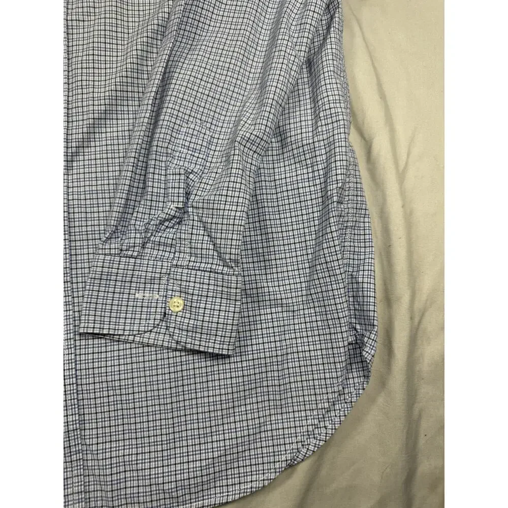 Ralph Lauren Youth XL 18-20 Blue Check Button Down Long Sleeve Shirt Cotton